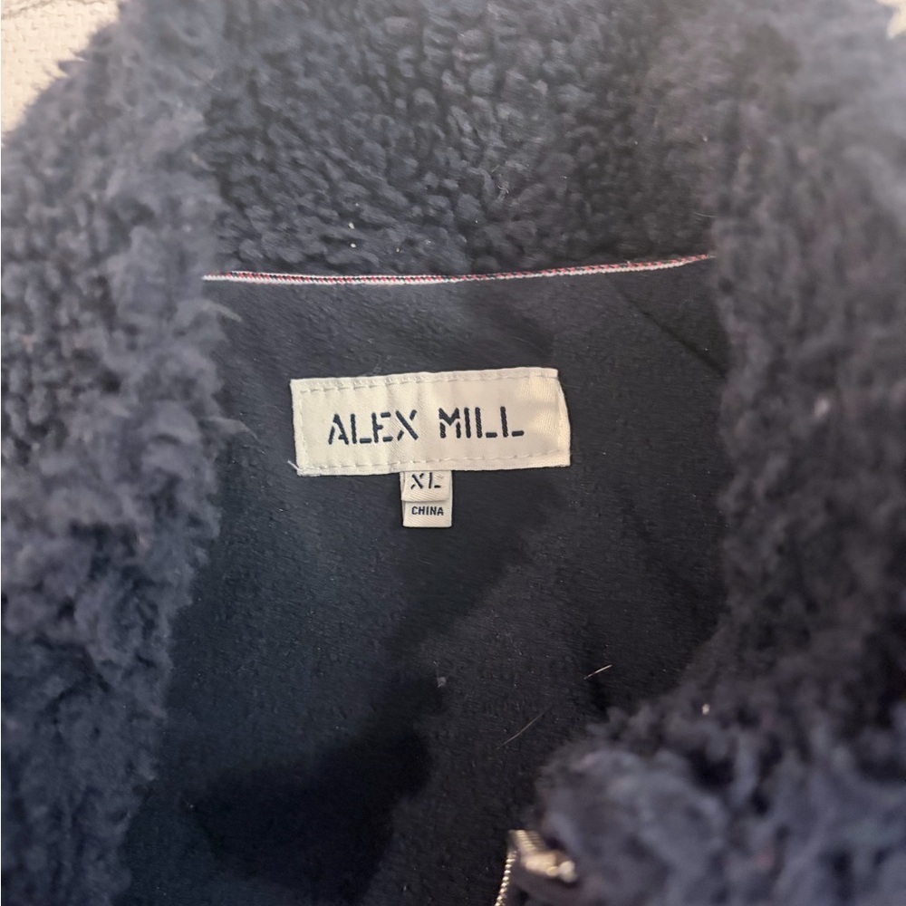 New Alex Mill fleece lined Sherpa field jacket in navy blue sz XL - Picture 8 of 14